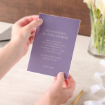 Olga Lila Moderne Hochzeit Pergament Einladungen<br><div class="desc">Moderne Hochzeitseinladungen mit einem sauberen und einfachen Design mit kühnen Schriftart.</div>