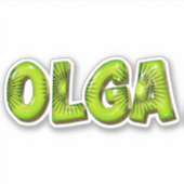 Olga Name Kiwi Design Aufkleber Sticker (Vorderseite)