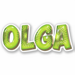 Olga Name Kiwi Design Aufkleber Sticker
