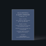 Olga Navy und Cream Modern Wedding Menükarte<br><div class="desc">Moderne Hochzeitsmenüs mit einem sauberen und schlichten Design mit kühnen Schriftart.</div>