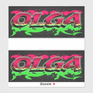 Olga Vorname Name Graffiti Aufkleber Sticker