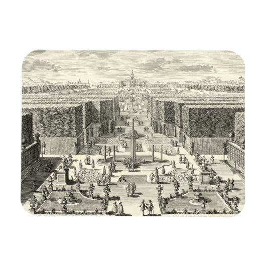 Ölgemälde am Garten von Versailles Magnet (Horizontal)