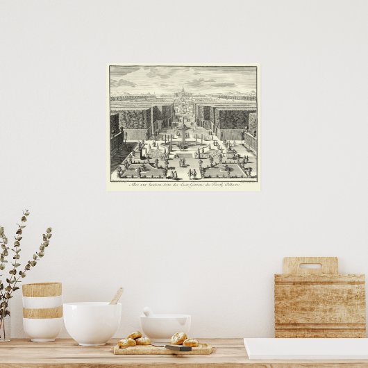 Ölgemälde am Garten von Versailles Poster (Küche)