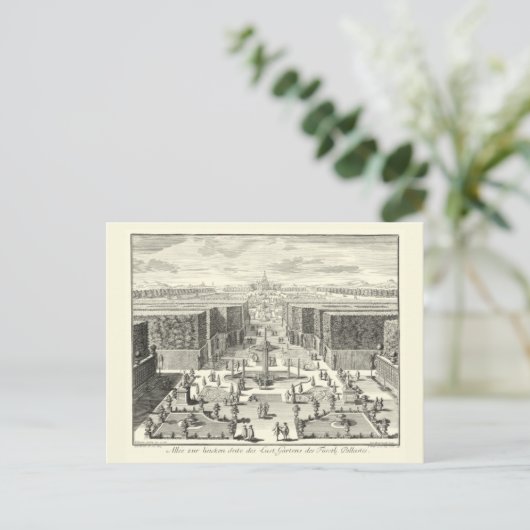 Ölgemälde am Garten von Versailles Postkarte (Stehend Vorderseite)