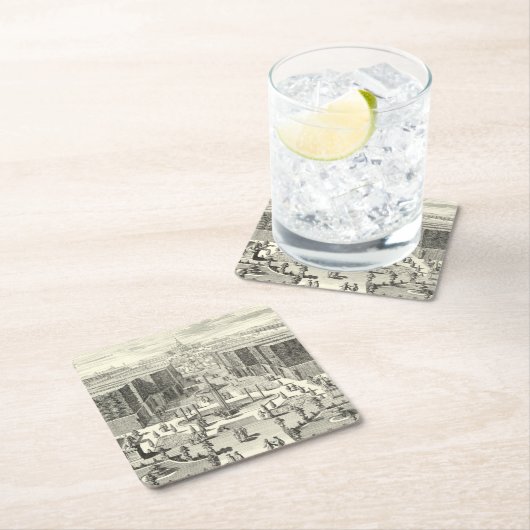 Ölgemälde am Garten von Versailles Rechteckiger Pappuntersetzer (Vor Ort)