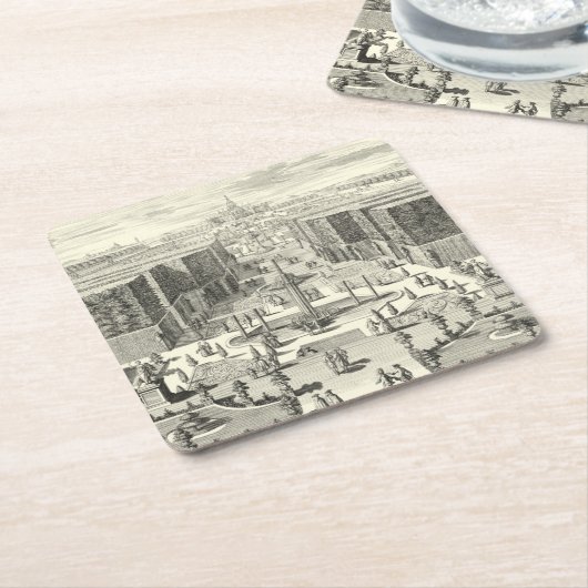 Ölgemälde am Garten von Versailles Rechteckiger Pappuntersetzer (angewinkelt)