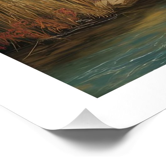 Ölgemälde an der Herbstinsel Poster (Ecke)