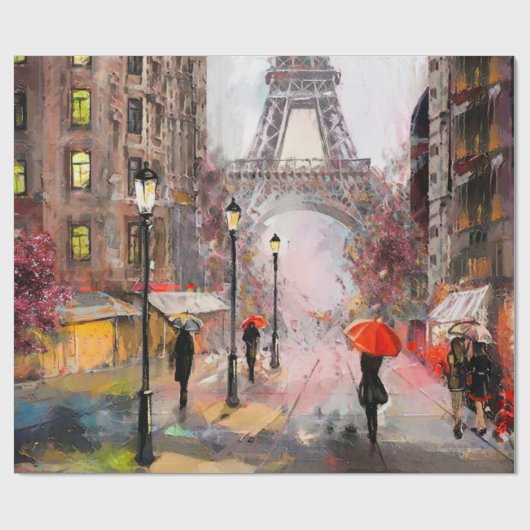 Ölgemälde auf der Leinwand, Blick auf die Straße v Geschenkpapier (Flach)