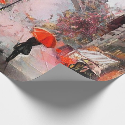 Ölgemälde auf der Leinwand, Blick auf die Straße v Geschenkpapier (Ecke)