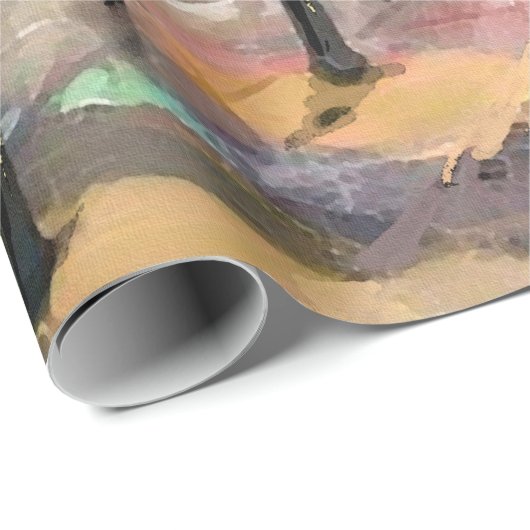 Ölgemälde auf der Leinwand, Blick auf die Straße v Geschenkpapier (Rolleneckpunkt)