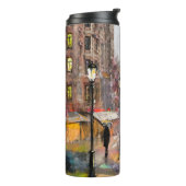 Ölgemälde auf der Leinwand, Blick auf die Straße v Thermosbecher (Nach links gedreht)