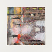 Ölgemälde auf der Leinwand, Blick auf die Straße v Wandteppich (Vorderseite (Horizontal))