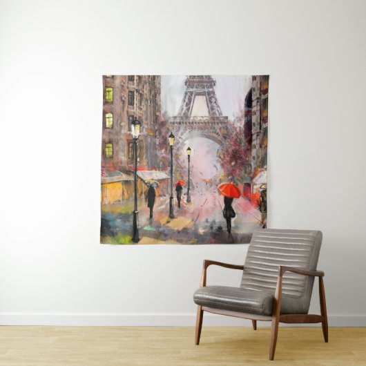 Ölgemälde auf der Leinwand, Blick auf die Straße v Wandteppich (Beispiel)