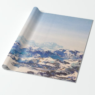 Ölgemälde auf Leinwand Blick auf schneebedeckte Al Geschenkpapier