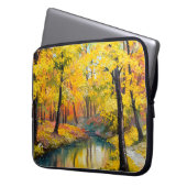 Ölgemälde auf Leinwand - Herbstwald Laptopschutzhülle (Vorderseite Links)