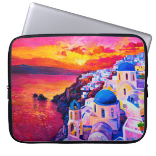 Ölgemälde auf Leinwand. Sonnenuntergang über der I Laptopschutzhülle