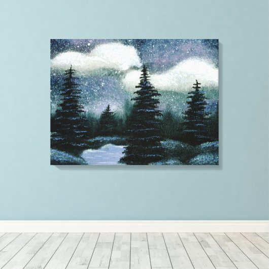 Ölgemälde aus Blauwald, Landschaft Hübscher Abende Leinwanddruck (Insitu (Holzboden))