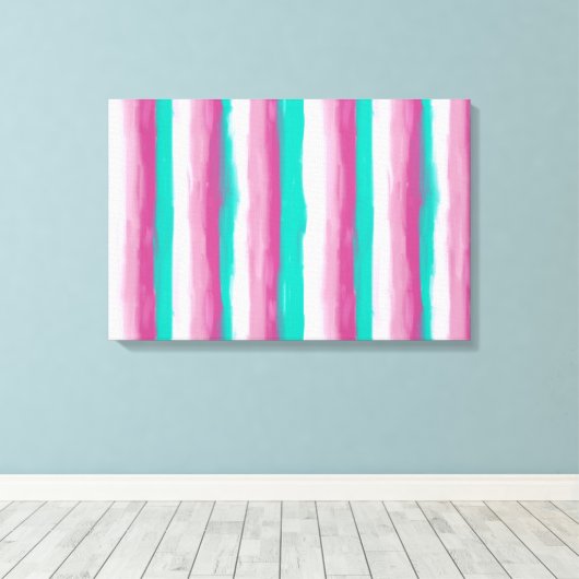 Ölgemälde aus Candy Stripes Canvas Leinwanddruck (Insitu (Holzboden))