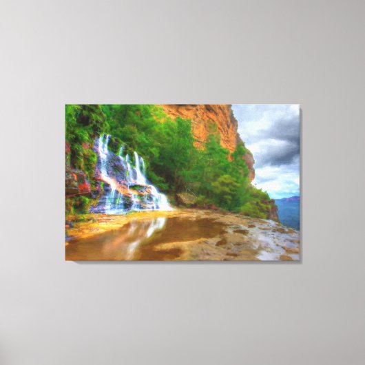 Ölgemälde aus Mountai River Leinwanddruck (Vorderseite)