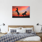 Ölgemälde aus schwarzem Stallon-Silhouette Leinwanddruck (Insitu (Schlafzimmer))