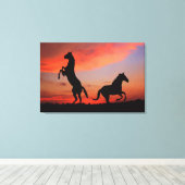 Ölgemälde aus schwarzem Stallon-Silhouette Leinwanddruck (Insitu (Holzboden))