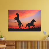 Ölgemälde aus schwarzem Stallon-Silhouette Leinwanddruck (Insitu (Wohnzimmer))