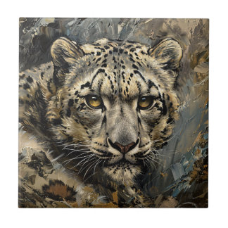 Ölgemälde aus Snow Leopard Fliese