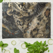 Ölgemälde aus Snow Leopard Geschirrtuch (Gefaltet)