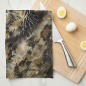 Ölgemälde aus Snow Leopard Geschirrtuch (Viertel Falte)