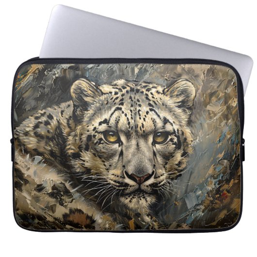 Ölgemälde aus Snow Leopard Laptopschutzhülle (Vorderseite)