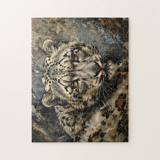 Ölgemälde aus Snow Leopard Puzzle (Vertikal)