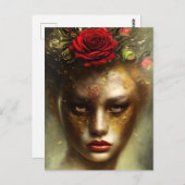 Ölgemälde bedrückte Vintage Brandwunden Postkarte (Vorne/Hinten)