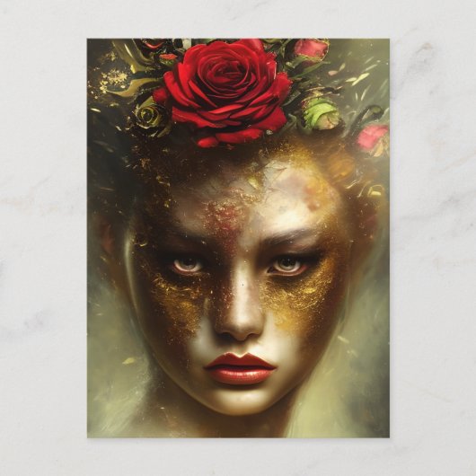 Ölgemälde bedrückte Vintage Brandwunden Postkarte (Vorderseite)