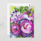 Ölgemälde-Blume Postkarte (Vorne/Hinten)