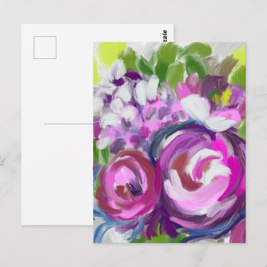 Ölgemälde-Blume Postkarte (Vorne/Hinten)