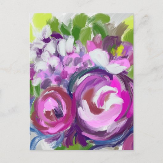 Ölgemälde Blumen Postkarte (Vorderseite)