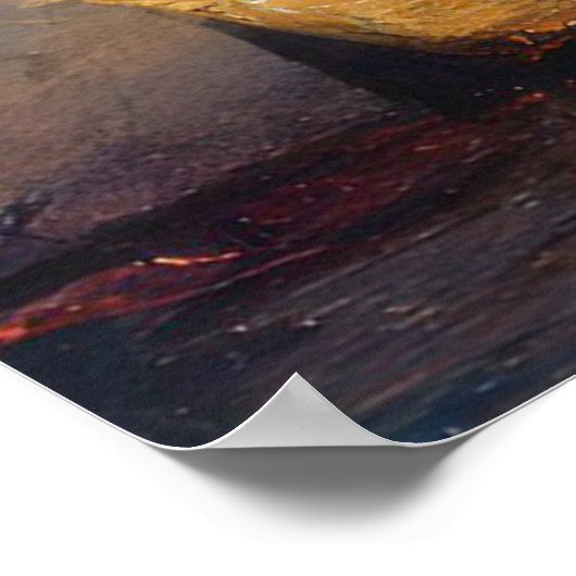 Ölgemälde, Burg Starry Night, Retro Poster (Ecke)