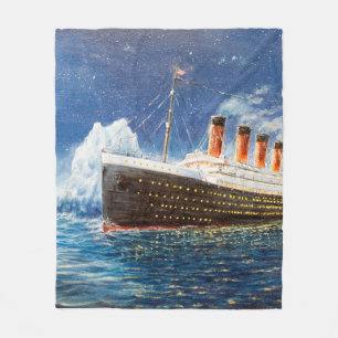 Ölgemälde der Titanic und des Eisbergs im Ozean be Fleecedecke