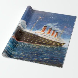 Ölgemälde der Titanic und des Eisbergs im Ozean be Geschenkpapier