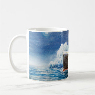 Ölgemälde der Titanic und des Eisbergs im Ozean be Kaffeetasse