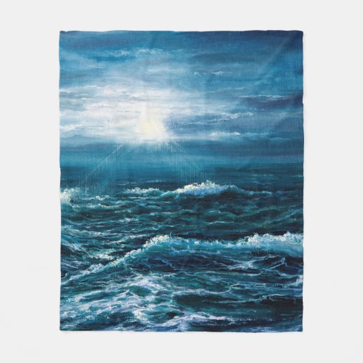 Ölgemälde, die Wellen im Ozean oder auf dem Meer Fleecedecke (Vorderseite)