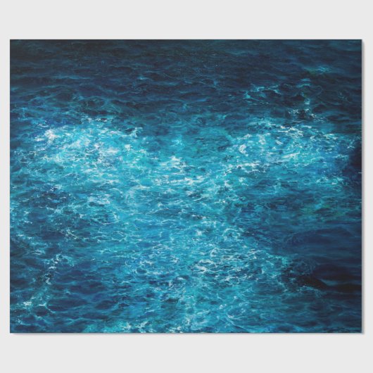 Ölgemälde, die Wellen im Ozean oder auf dem Meer Geschenkpapier (Flach)