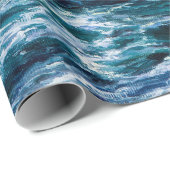 Ölgemälde, die Wellen im Ozean oder auf dem Meer Geschenkpapier (Rolleneckpunkt)
