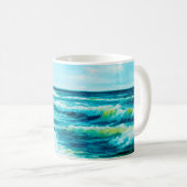 Ölgemälde, die Wellen im Ozean oder auf dem Meer Kaffeetasse (VorderseiteRechts)