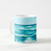 Ölgemälde, die Wellen im Ozean oder auf dem Meer Kaffeetasse (Vorderseite Links)