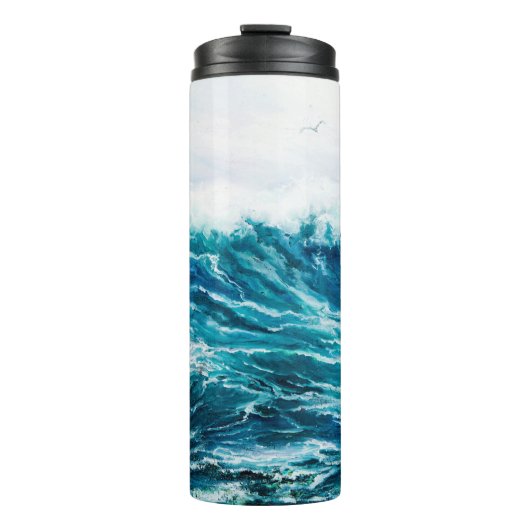  Ölgemälde, die Wellen im Ozean oder auf dem Meer  Thermosbecher (Vorderseite)