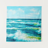  Ölgemälde, die Wellen im Ozean oder auf dem Meer  Wandteppich (Vorderseite)