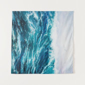 Ölgemälde, die Wellen im Ozean oder auf dem Meer Wandteppich (Vorderseite (Horizontal))