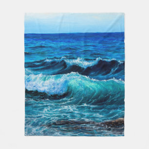 Ölgemälde, die Wellen im Ozean oder im Meer auf de Fleecedecke