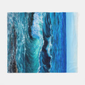 Ölgemälde, die Wellen im Ozean oder im Meer auf de Fleecedecke (Vorderseite (Horizontal))